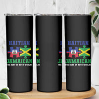 Haitian Jamaican Roots Skinny Tumbler Haiti Jamaica Combo Puzzle - Wonder Print Shop