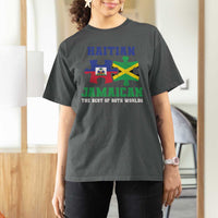 Haitian Jamaican Roots T Shirt For Women Haiti Jamaica Combo Puzzle - Wonder Print Shop