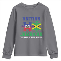 Haitian Jamaican Roots Youth Sweatshirt Haiti Jamaica Combo Puzzle - Wonder Print Shop
