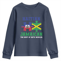 Haitian Jamaican Roots Youth Sweatshirt Haiti Jamaica Combo Puzzle - Wonder Print Shop
