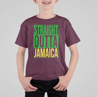 Straight Outta Jamaica T Shirt For Kid Cool Jamaican Travel Vacation - Wonder Print Shop
