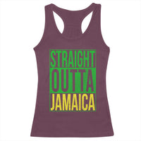 Straight Outta Jamaica Racerback Tank Top Cool Jamaican Travel Vacation - Wonder Print Shop