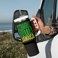 Straight Outta Jamaica Tumbler With Handle Cool Jamaican Travel Vacation - Wonder Print Shop