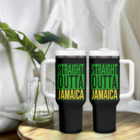 Straight Outta Jamaica Tumbler With Handle Cool Jamaican Travel Vacation - Wonder Print Shop