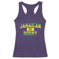 Jamaican Me Horny Racerback Tank Top Funny Caribbean Party - Wonder Print Shop