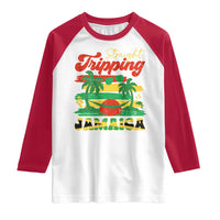 Jamaica Vacation Raglan Shirt Straight Trippin Jamaica Family Girls Trip - Wonder Print Shop