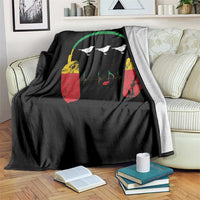 Little Birds Throw Blanket Rastafari Rasta Reggae Music Headphones Jamaican Pride - Wonder Print Shop