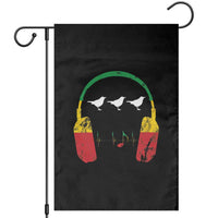 Little Birds Garden Flag Rastafari Rasta Reggae Music Headphones Jamaican Pride - Wonder Print Shop