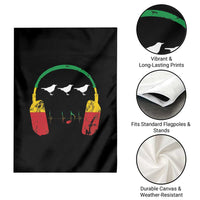 Little Birds Garden Flag Rastafari Rasta Reggae Music Headphones Jamaican Pride - Wonder Print Shop