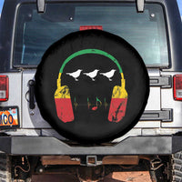 Little Birds Spare Tire Cover Rastafari Rasta Reggae Music Headphones Jamaican Pride - Wonder Print Shop