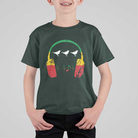 Little Birds T Shirt For Kid Rastafari Rasta Reggae Music Headphones Jamaican Pride - Wonder Print Shop