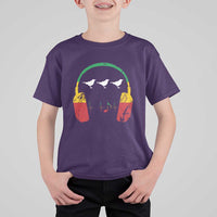 Little Birds T Shirt For Kid Rastafari Rasta Reggae Music Headphones Jamaican Pride - Wonder Print Shop