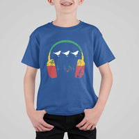 Little Birds T Shirt For Kid Rastafari Rasta Reggae Music Headphones Jamaican Pride - Wonder Print Shop