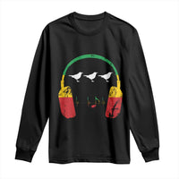 Little Birds Long Sleeve Shirt Rastafari Rasta Reggae Music Headphones Jamaican Pride - Wonder Print Shop