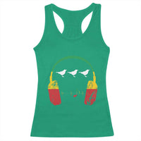 Little Birds Racerback Tank Top Rastafari Rasta Reggae Music Headphones Jamaican Pride - Wonder Print Shop