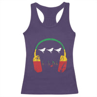 Little Birds Racerback Tank Top Rastafari Rasta Reggae Music Headphones Jamaican Pride - Wonder Print Shop