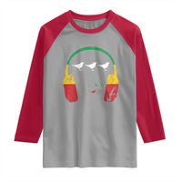 Little Birds Raglan Shirt Rastafari Rasta Reggae Music Headphones Jamaican Pride - Wonder Print Shop