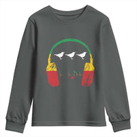 Little Birds Youth Sweatshirt Rastafari Rasta Reggae Music Headphones Jamaican Pride - Wonder Print Shop