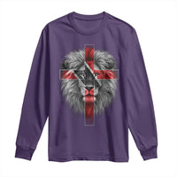 Lion of Judah Cross Trinidadian Flag Long Sleeve Shirt Christian Faith Trini Trinidad And Tobago Pride