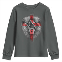 Lion of Judah Cross Trinidadian Flag Youth Sweatshirt Christian Faith Trini Trinidad And Tobago Pride