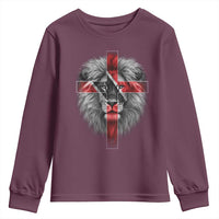 Lion of Judah Cross Trinidadian Flag Youth Sweatshirt Christian Faith Trini Trinidad And Tobago Pride