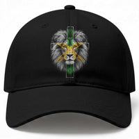 Lion of Judah Cross Jamaica Flag Baseball Cap Christian Faith Jamaican Pride