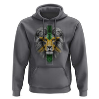 Lion of Judah Cross Jamaica Flag Hoodie Christian Faith Jamaican Pride