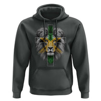 Lion of Judah Cross Jamaica Flag Hoodie Christian Faith Jamaican Pride