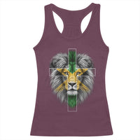 Lion of Judah Cross Jamaica Flag Racerback Tank Top Christian Faith Jamaican Pride