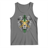 Lion of Judah Cross Jamaica Flag Tank Top Christian Faith Jamaican Pride