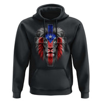 Lion of Judah Cross Puerto Rico Flag Hoodie Christian Faith Puerto Rican Pride