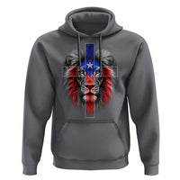 Lion of Judah Cross Puerto Rico Flag Hoodie Christian Faith Puerto Rican Pride