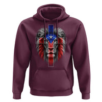 Lion of Judah Cross Puerto Rico Flag Hoodie Christian Faith Puerto Rican Pride