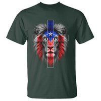 Lion of Judah Cross Puerto Rico Flag T Shirt Christian Faith Puerto Rican Pride