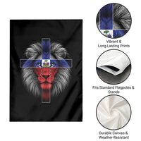 Lion of Judah Cross Haiti Flag Garden Flag Christian Faith Haitian Pride