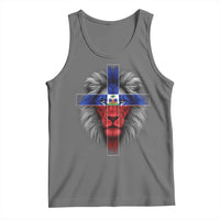Lion of Judah Cross Haiti Flag Tank Top Christian Faith Haitian Pride