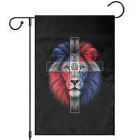 Lion of Judah Cross Dominican Republic Flag Garden Flag Christian Faith Dominican Pride
