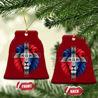 Lion of Judah Cross Dominican Republic Flag Ceramic Ornament Christian Faith Dominican Pride