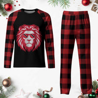 Trinidad and Tobago Lion Plaid Pajama Set Vintage Caribbean Pride