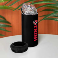 Vintage Trini 4 in 1 Can Cooler Tumbler Trinidad and Tobago Flag Minimalist Patriotic Caribbean Pride
