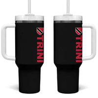 Vintage Trini Tumbler With Handle Trinidad and Tobago Flag Minimalist Patriotic Caribbean Pride