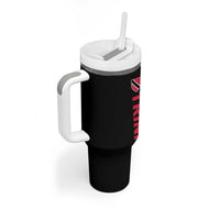 Vintage Trini Tumbler With Handle Trinidad and Tobago Flag Minimalist Patriotic Caribbean Pride