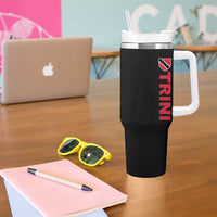 Vintage Trini Tumbler With Handle Trinidad and Tobago Flag Minimalist Patriotic Caribbean Pride