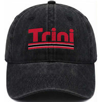 Retro Trini Washed Cotton Baseball Cap Trinidad and Tobago Flag Caribbean Pride Heritage Gift