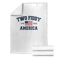 Two Fiddy USA 250th Anniversary Throw Blanket United States Flag July 4th 2026 1776 Patriotic Humor