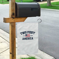 Two Fiddy USA 250th Anniversary Garden Flag United States Flag July 4th 2026 1776 Patriotic Humor