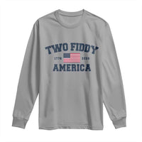 Two Fiddy USA 250th Anniversary Long Sleeve Shirt United States Flag July 4th 2026 1776 Patriotic Humor