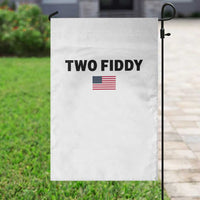 Two Fiddy American Flag Garden Flag Funny 250th America Celebration Patriotic Graphic