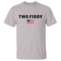Two Fiddy American Flag T Shirt Funny 250th America Celebration Patriotic Graphic