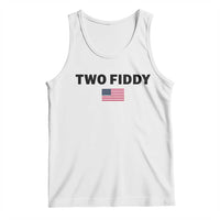 Two Fiddy American Flag Tank Top Funny 250th America Celebration Patriotic Graphic